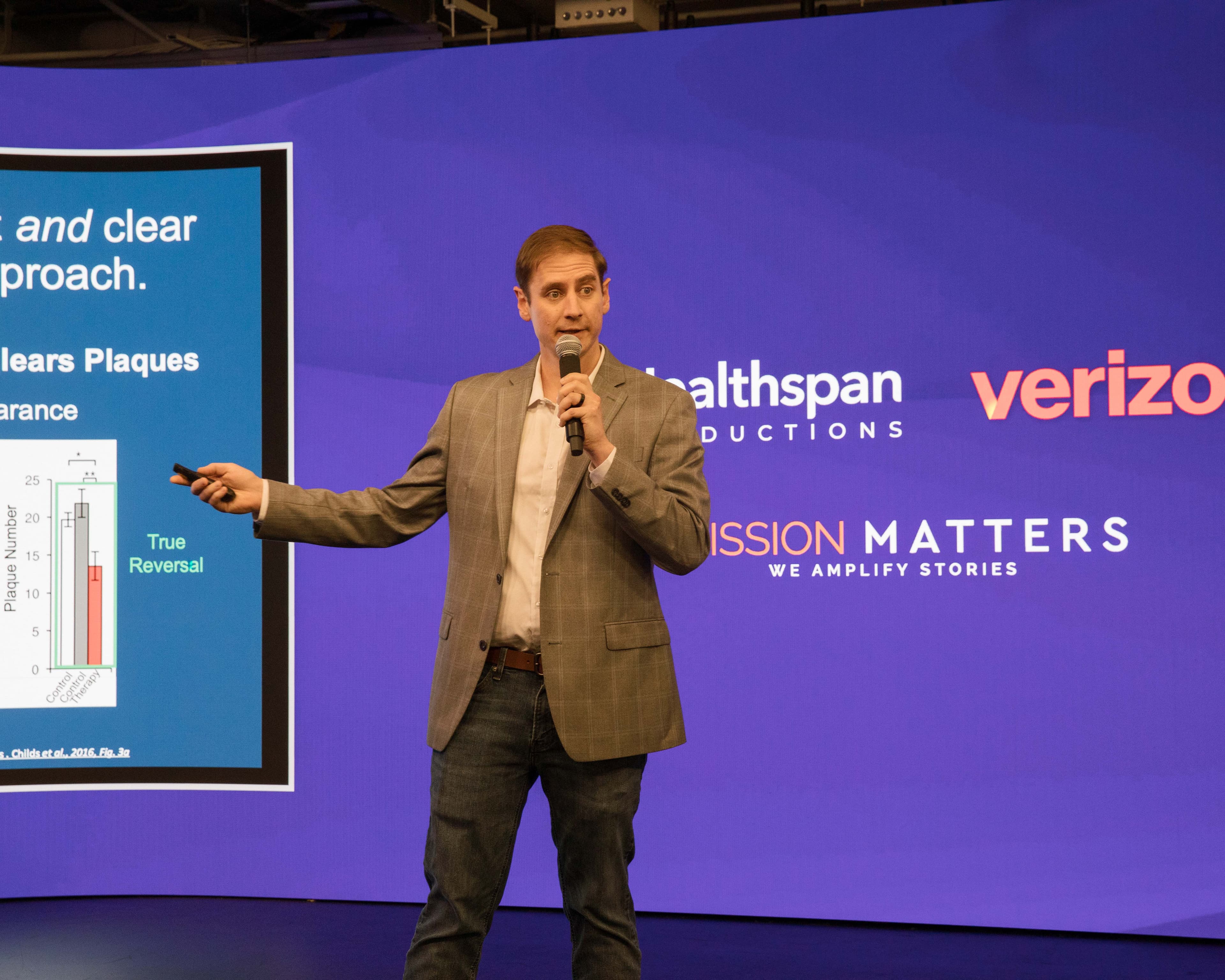 Speaker presenting research